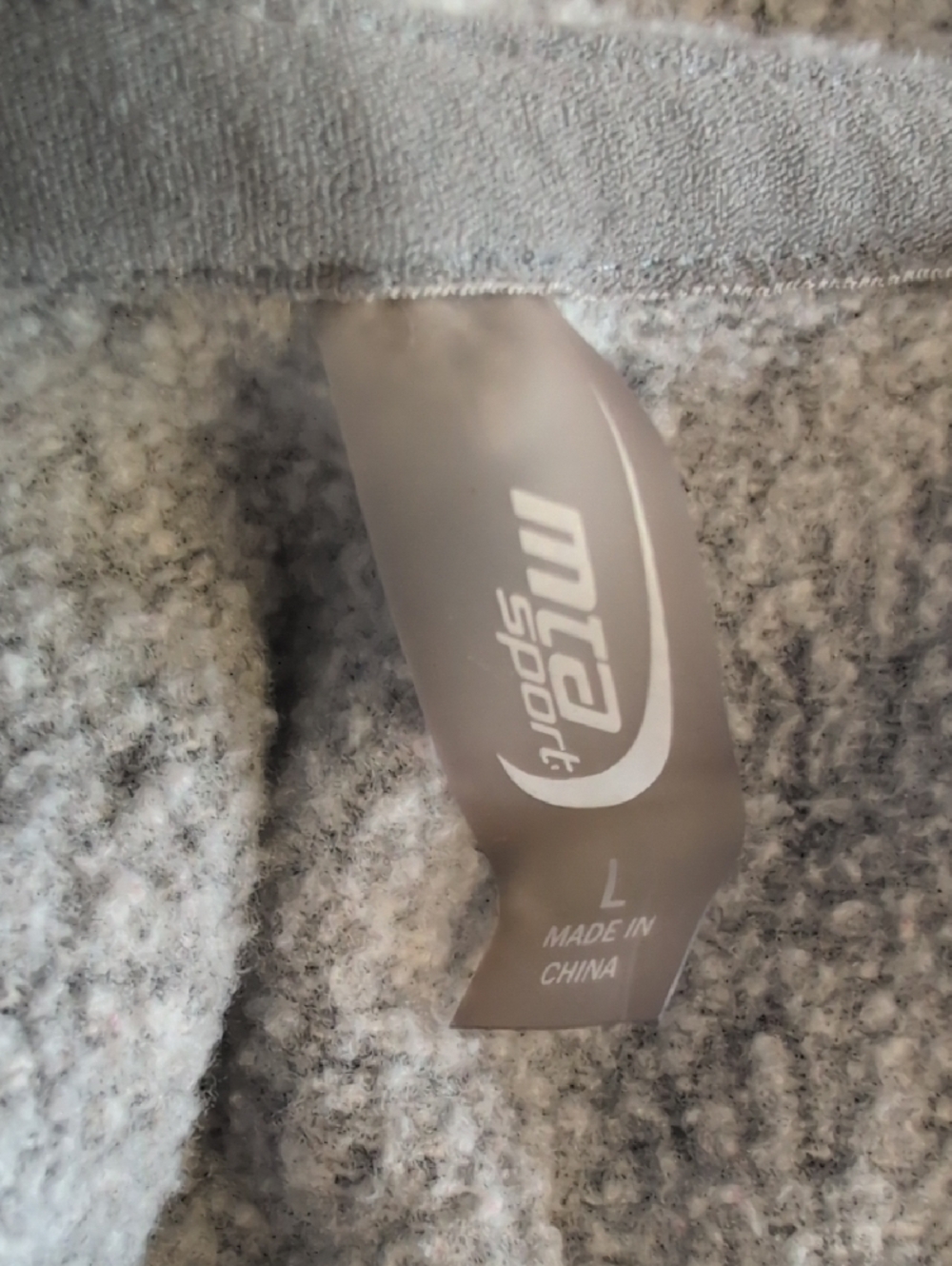 MTA Sport Charcoal Gray Cowl Neck Ribbed Sweatshirt Hoodie L              M342 - Picture 5 of 6